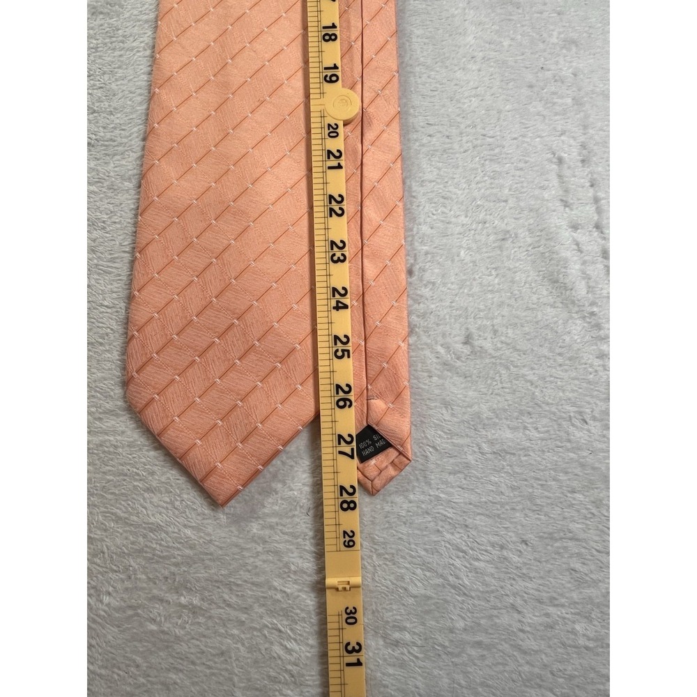 Hasiben 100% Silk Peach Textured Tie Hand Made Mens Designer Necktie - Picture 4 of 6